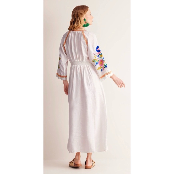 BODEN UNA EMBROIDERED LINEN MAXI DRESS ❤️NWT❤️IN STORES❤️ - Picture 3 of 5